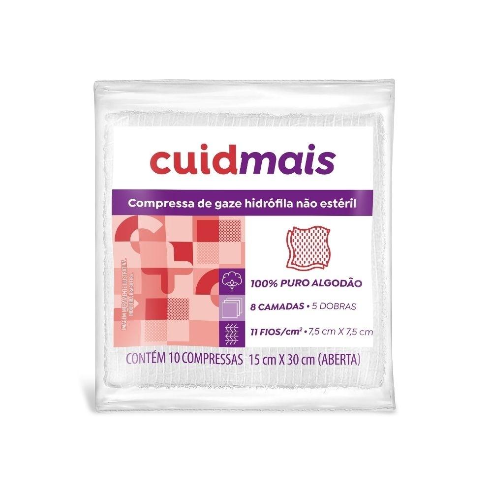 Kit Compressa Gaze Não Estéril Cuidmais 100% Algodão 50 Un - 2