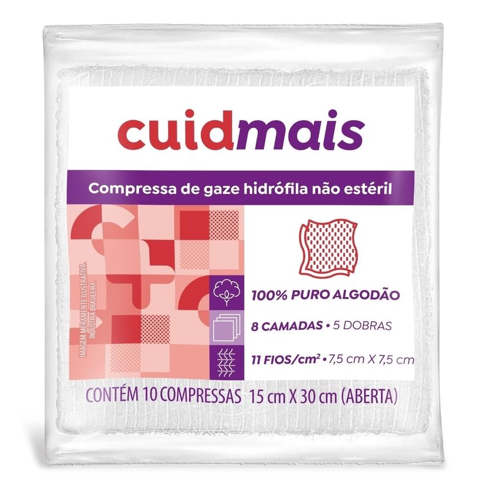 Compressa Não Estéril CuidMais Com 10 Unidades - 4