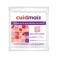 Compressa Não Estéril CuidMais Com 10 Unidades - 3