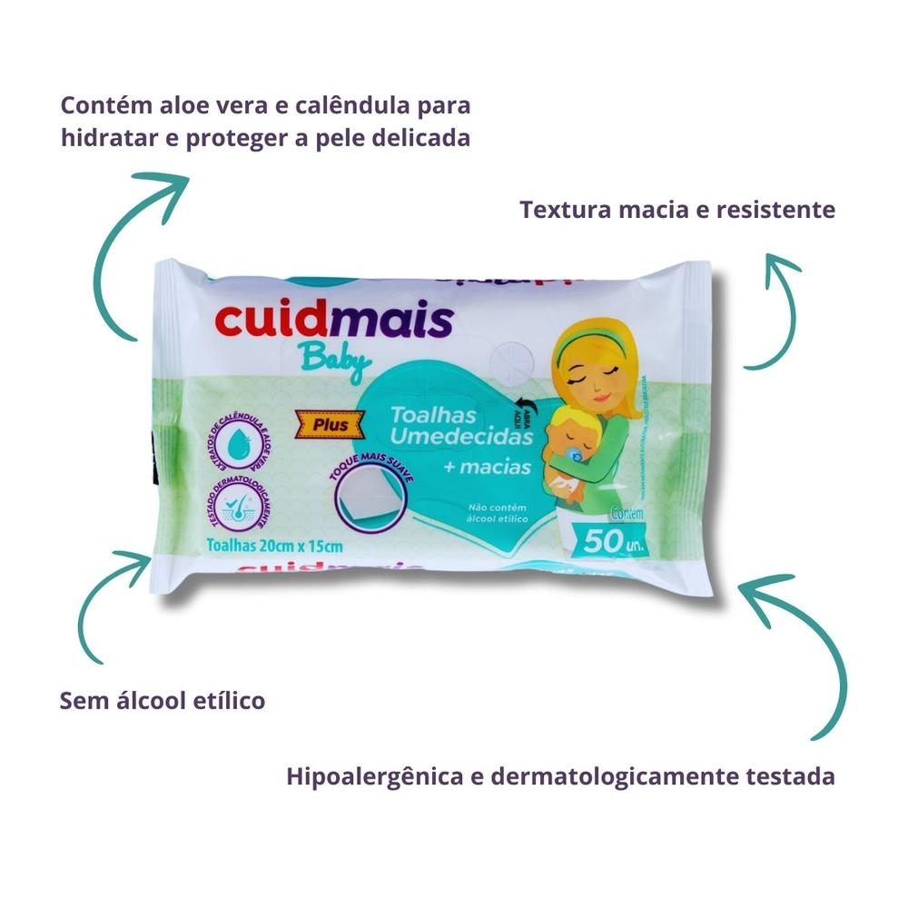 Toalha Umedecida Cuidmais Baby Plus Kit c/ 1000 Lenços - 4