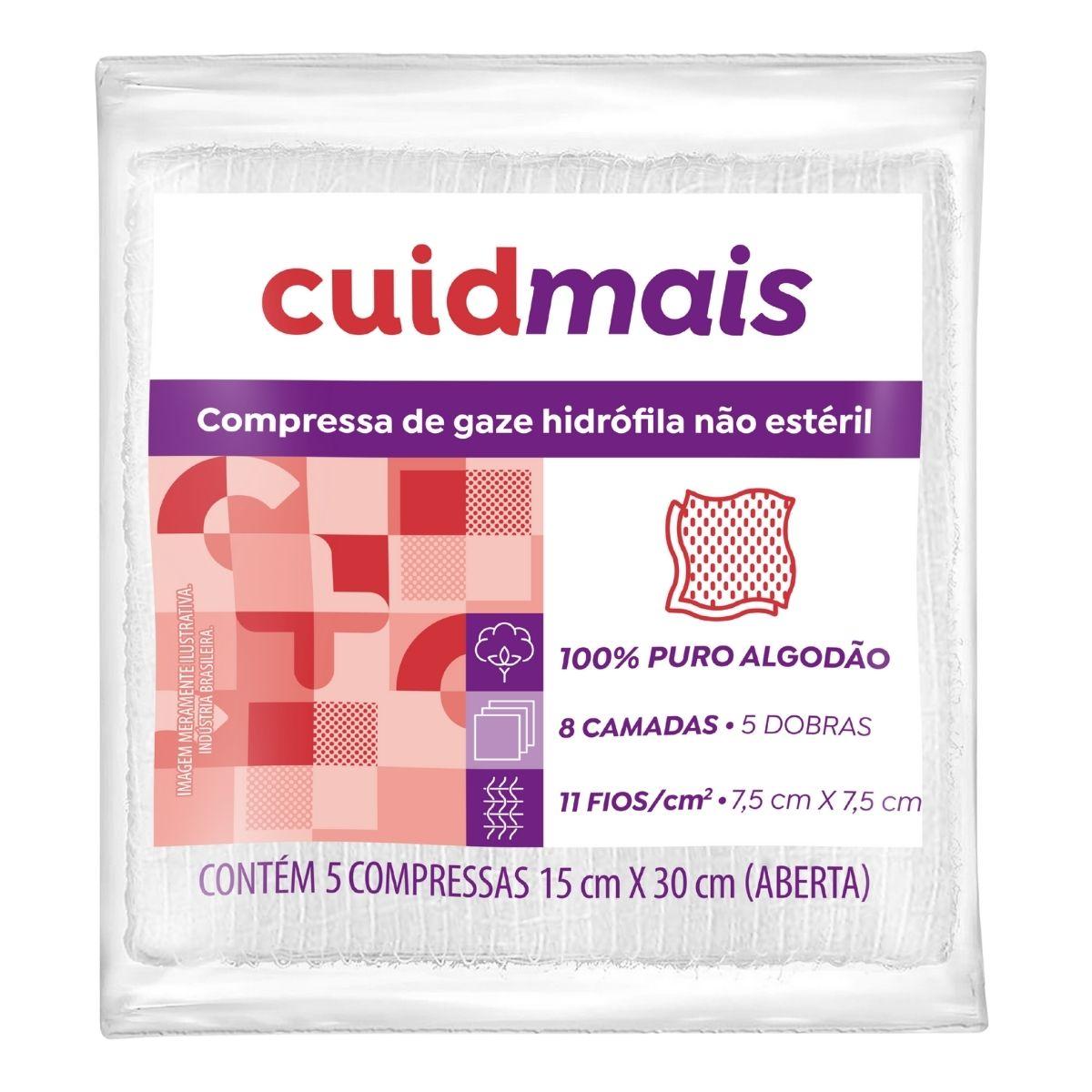 Compressa Não Estéril Cuidmais Com 5 Unidades - 1