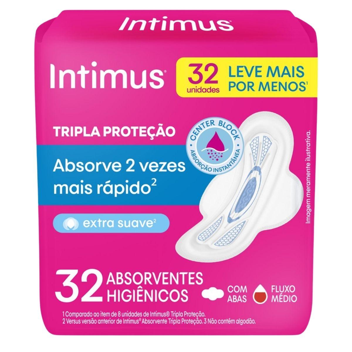 Absorvente Intimus Tripla Proteção Suave Com Abas 32 Unidades - 1