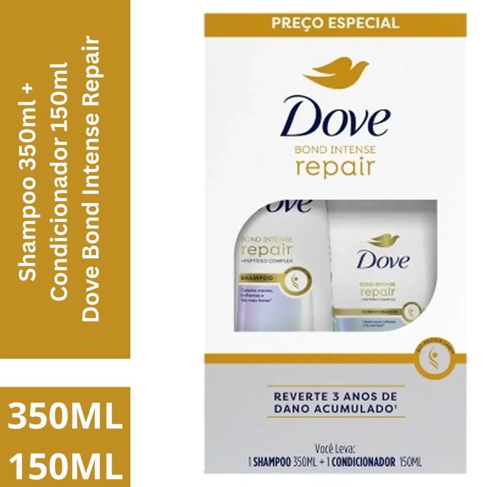 Kit Shampoo 350ml + Condicionador 150ml Dove Bond Intense Repair - 2