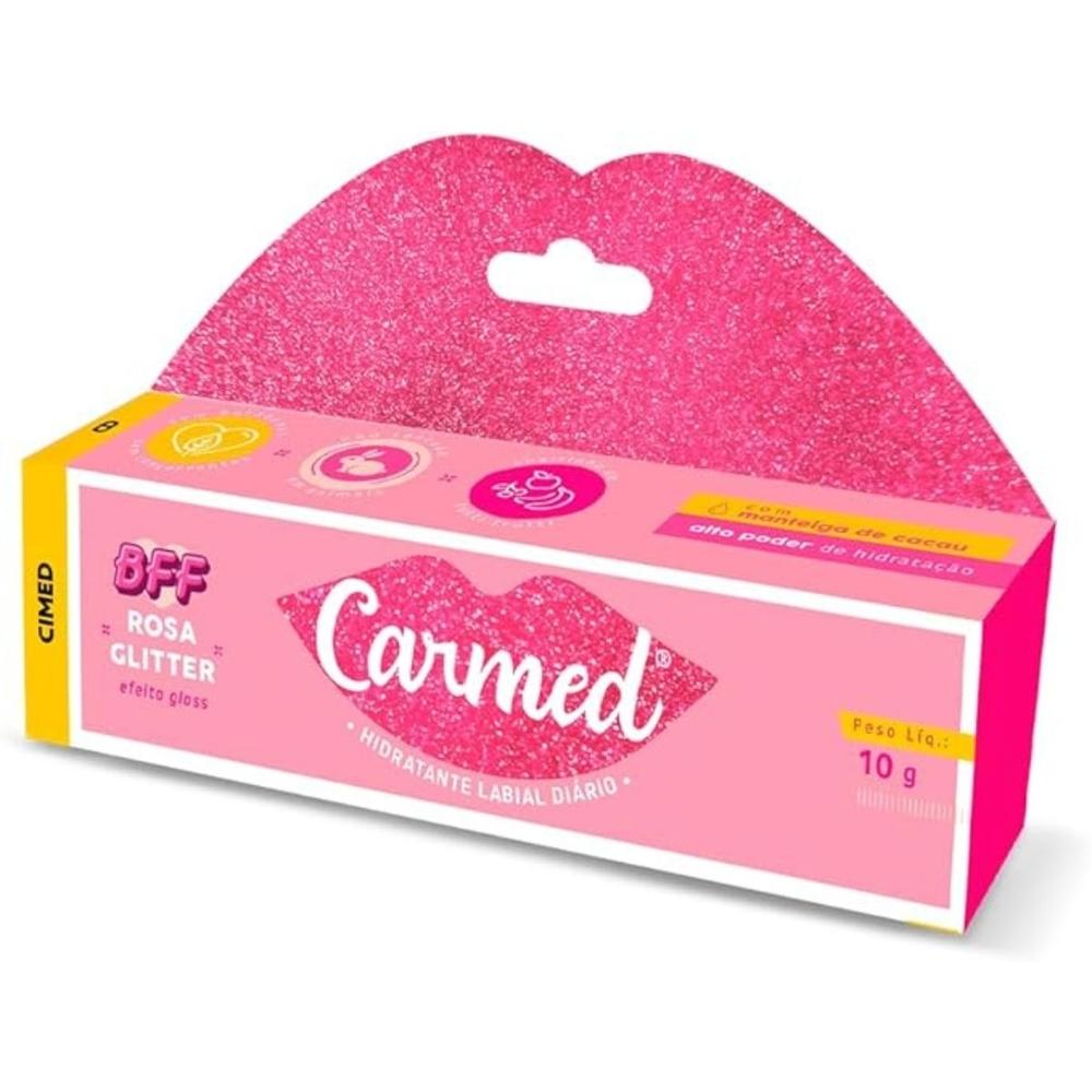 Hidratante Labial Carmed BFF Rosa Glitter Efeito Gloss 10g - 2