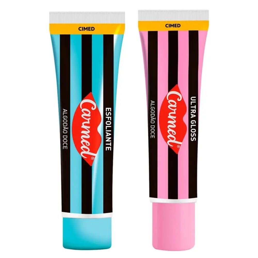 Kit Esfoliante + Ultra Gloss Labial Algodão Doce Carmed SOS Lábios 10g Cada - 2