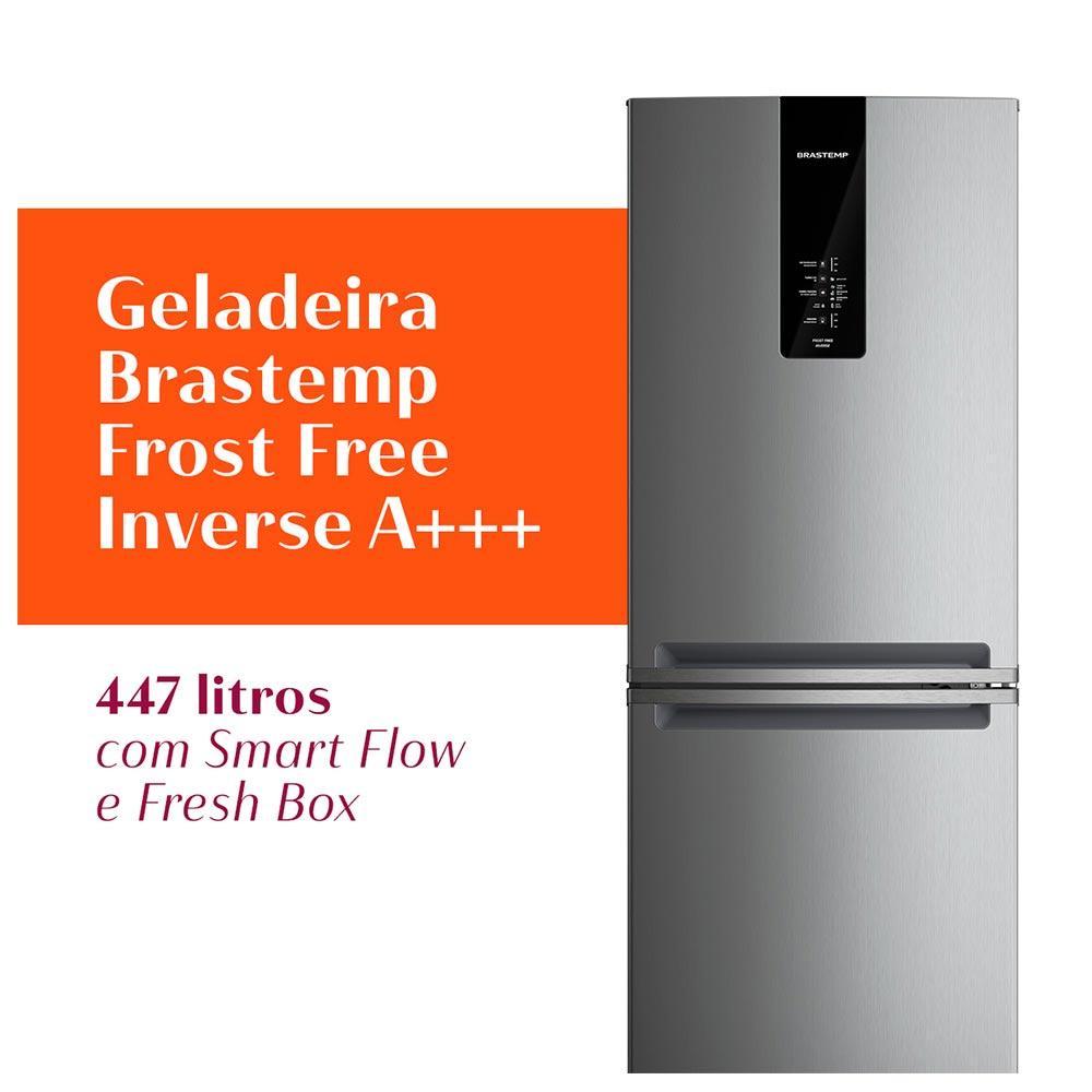 Refrigerador Brastemp Inverse Frost Free A+++ 447 Litros Inox com Smart Flow e Fresh Box - BRE57FK - 4