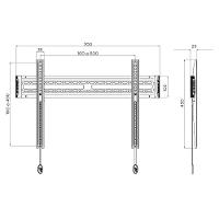 Suporte de Parede Fixo para TVs de 32" a 86" Preto - E600 - ELG Pedestais - 3