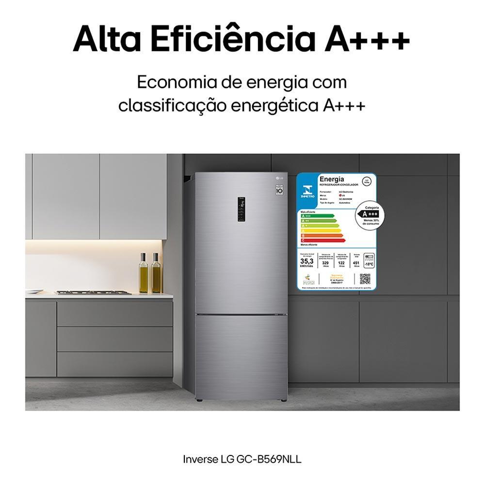 Refrigerador Inverse LG de 02 Portas Frost Free com 451 Litros Platinum Inox - GCB569NLL - 2