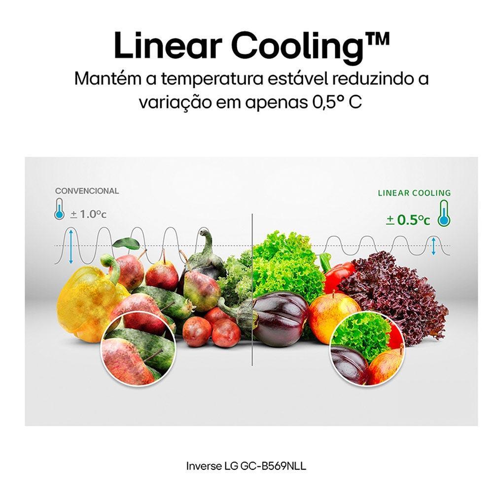 Refrigerador Inverse LG de 02 Portas Frost Free com 451 Litros Platinum Inox - GCB569NLL - 4