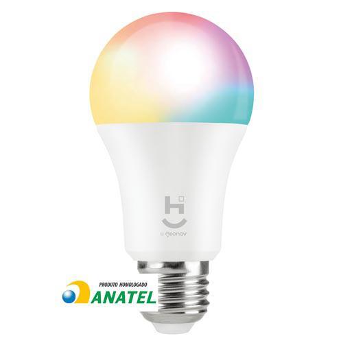 Lâmpada LED Inteligente RGB+W 2700-6500K soquete E27 Wi-Fi + Bluetooth -  HI GEONAV - 1