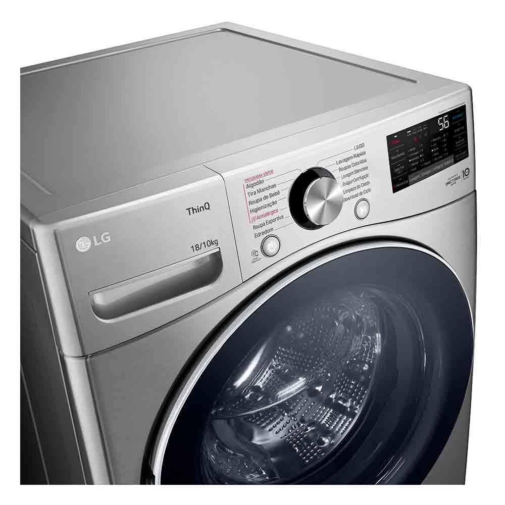 Lava e Seca 18Kg LG Smart Inox Look com 14 Programas de Lavagem - WD18SV - 4