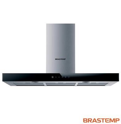 Coifa de Parede Brastemp 90 cm Tbox com 03 Velocidades + Turbo, Painel Touch, Timer, Inox - BAE90AR