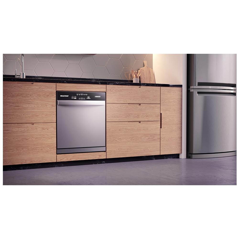 Lava Louças Brastemp Cinza Metálico com 08 Serviços e 05 Programas de Lavagem - BLF08B - 8