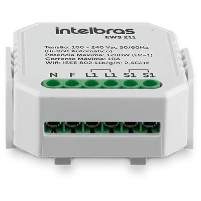 Minicontrolador Smart Wi-Fi Com Entrada Para 1 Interruptor EWS211, Compativel Com Alexa E Google, App Izy Smart