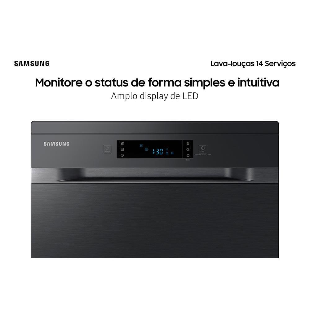 Lava Louças Samsung Black Inox com 14 Serviços - DW60C7050FG - 3