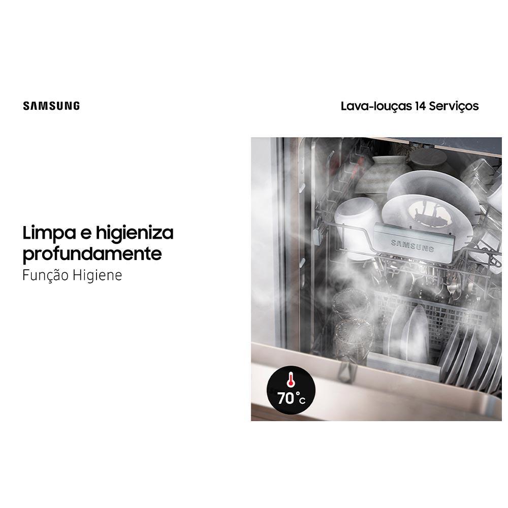 Lava Louças Samsung Black Inox com 14 Serviços - DW60C7050FG - 5