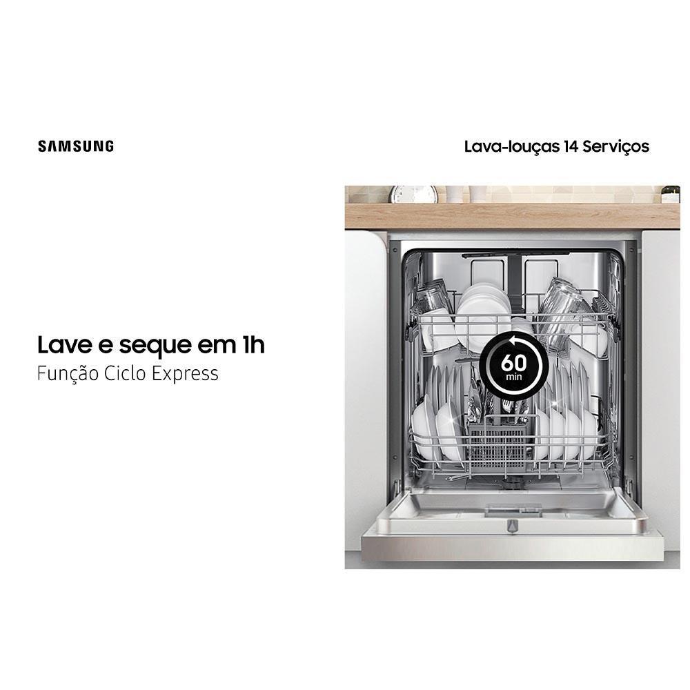 Lava Louças Samsung Black Inox com 14 Serviços - DW60C7050FG - 7