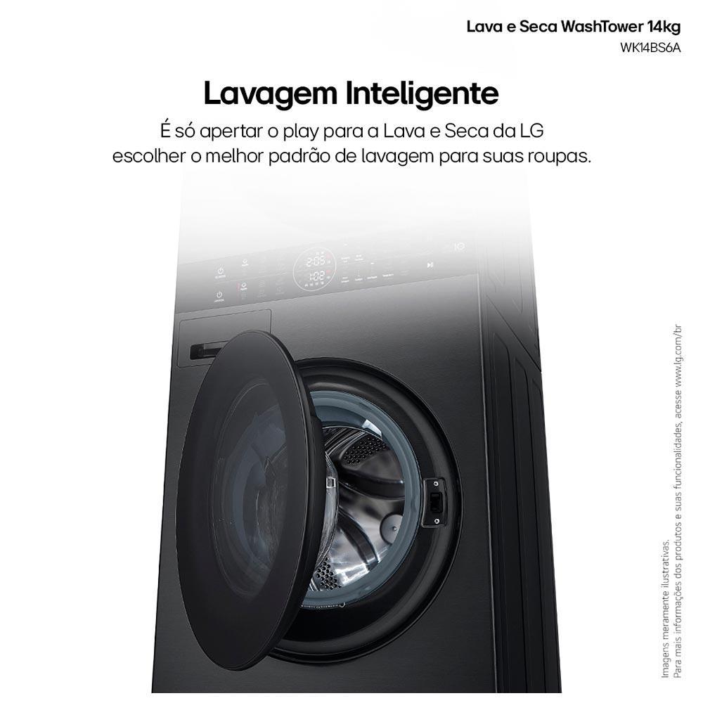 Lava e Seca Torre 14Kg LG Smart Black Inox - WK14BS6A - 4