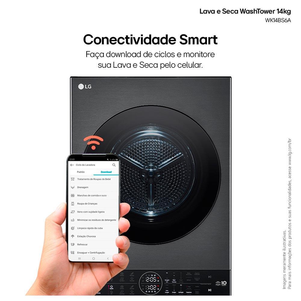 Lava e Seca Torre 14Kg LG Smart Black Inox - WK14BS6A - 7