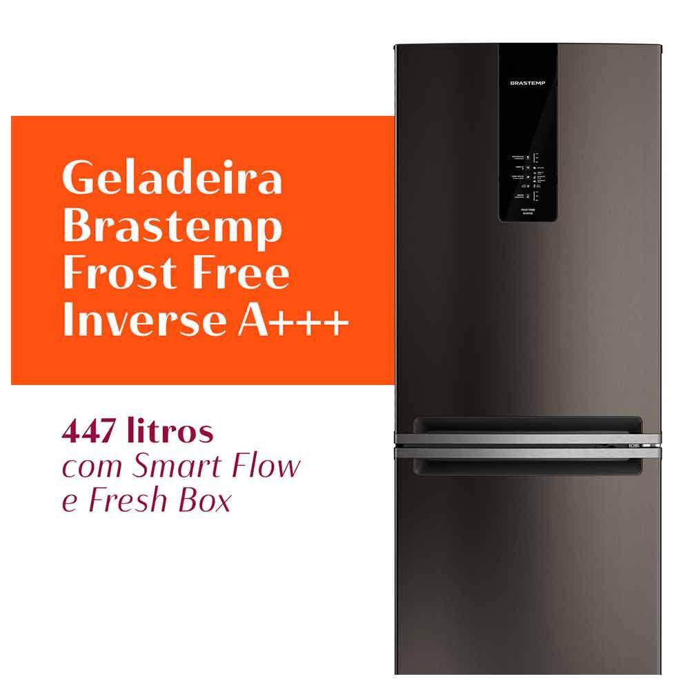 Refrigerador de 02 Portas Brastemp Frost Free Inverse A+++ 447 Litros Black Inox com Smart Flow e Fresh Box - BRE57 - 5