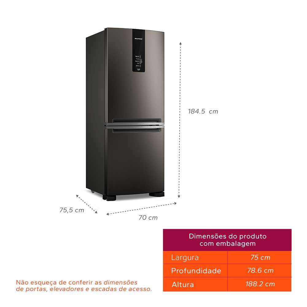 Refrigerador de 02 Portas Brastemp Frost Free Inverse A+++ 447 Litros Black Inox com Smart Flow e Fresh Box - BRE57 - 8