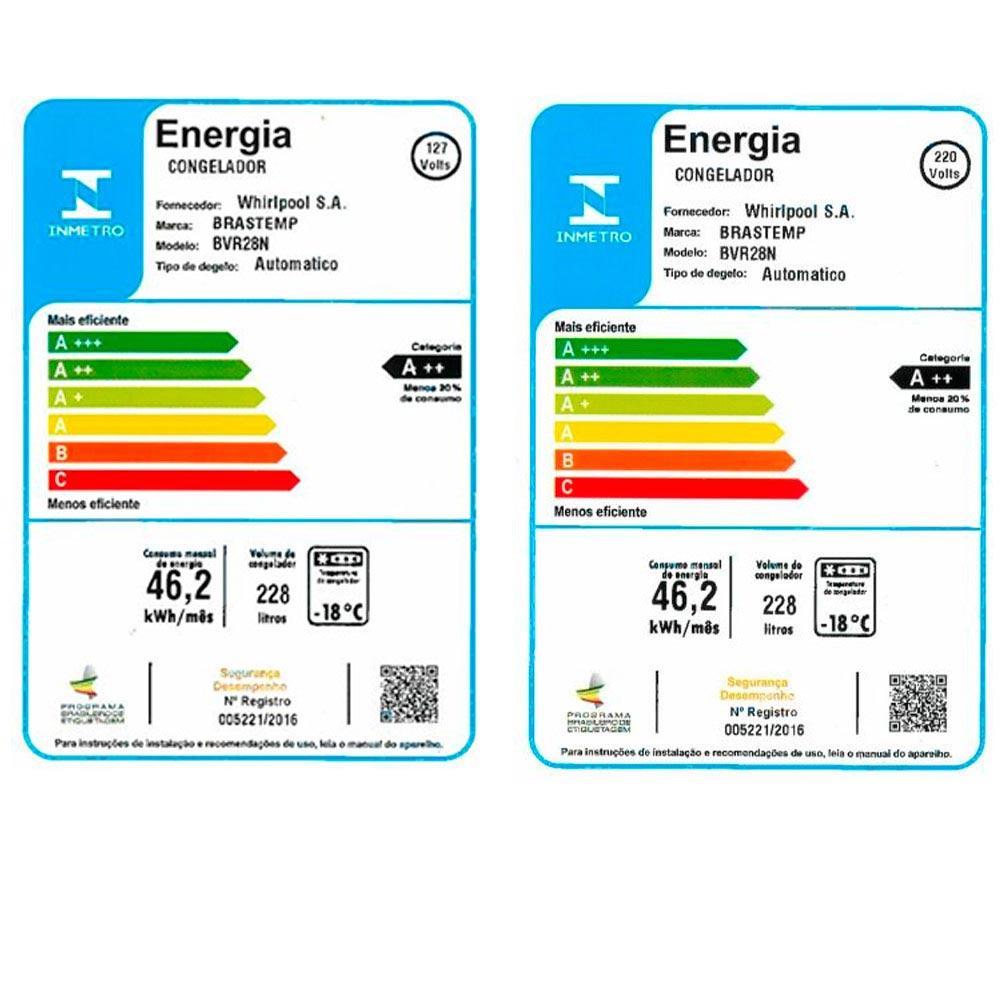 Freezer Vertical Brastemp Flex de 228 Litros Frost Free Branco - BVR28NB<br /> - 5