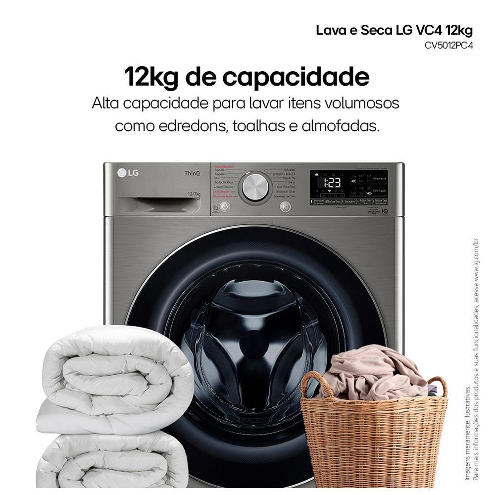 Lava e Seca 12Kg LG Smart Inox com 12 Programas de Lavagem - CV5012PC4 - 3