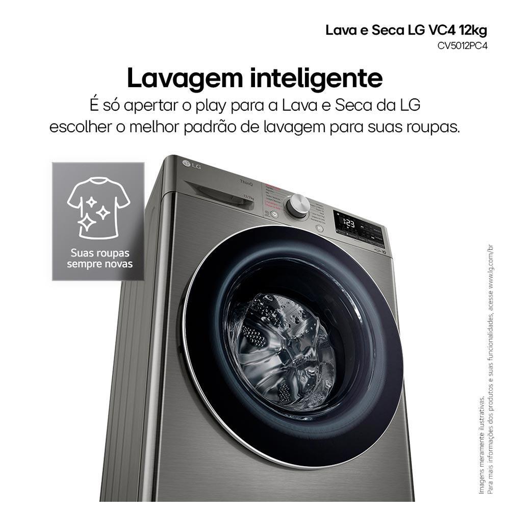 Lava e Seca 12Kg LG Smart Inox com 12 Programas de Lavagem - CV5012PC4 - 4