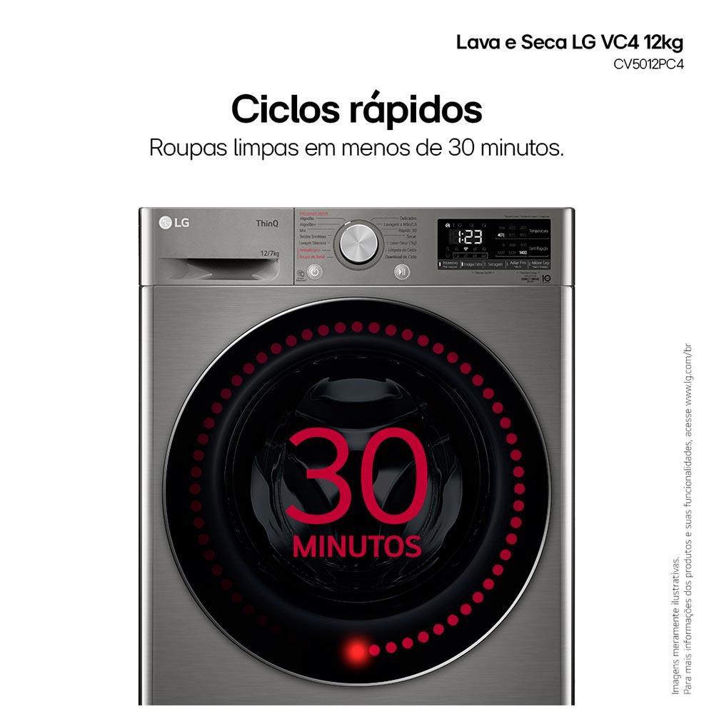 Lava e Seca 12Kg LG Smart Inox com 12 Programas de Lavagem - CV5012PC4 - 6