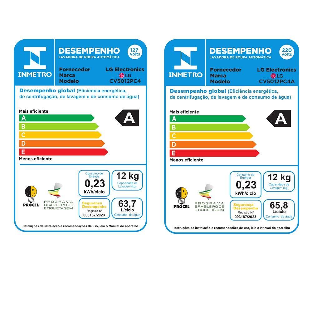 Lava e Seca 12Kg LG Smart Inox com 12 Programas de Lavagem - CV5012PC4 - 9