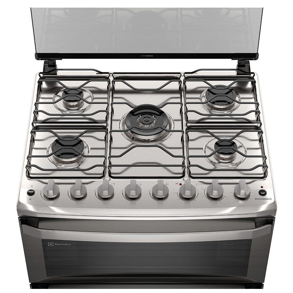 Fogão de Piso Electrolux de 05 Bocas Experience com PerfectCook360 Prata - FE5DC - 5