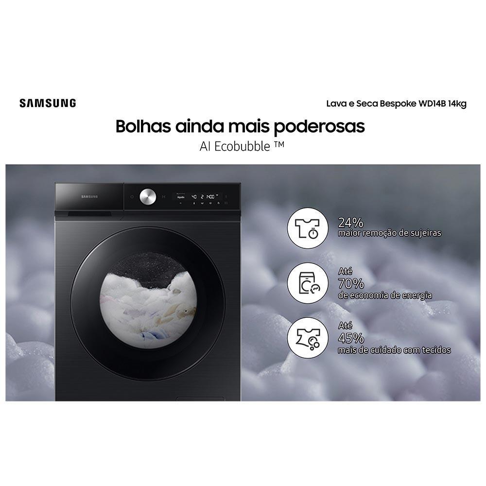 Lava & Seca 14 Kg Samsung Bespoke, Ecobubble, Black Caviar, 26 Programas de Lavagem - WD14BB944DGB - 6