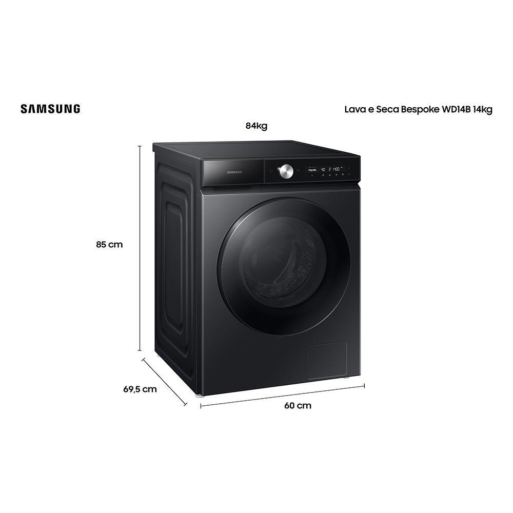 Lava & Seca 14 Kg Samsung Bespoke, Ecobubble, Black Caviar, 26 Programas de Lavagem - WD14BB944DGB - 8