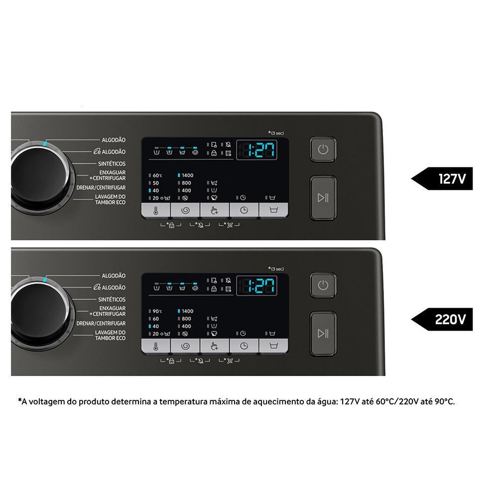 Lavadora de Roupas Samsung 11 Kg Digital Inverter Inox Look com 12 Programas de Lavagem - WW11T4040BX - 5