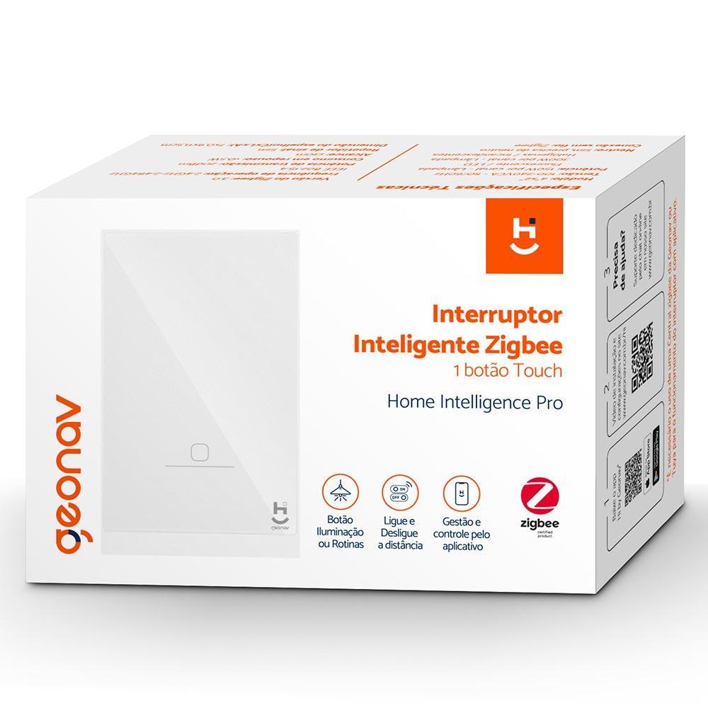 Interruptor Inteligente 1 Tecla Conexão Zigbee Compatível com Assistente de voz, IOS e Android Branco - Geonav - 7