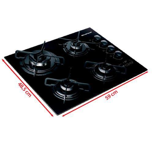 Cooktop Brastemp 4 Bocas, á Gás, Acendimento Super Automático, Touch Timer, Mega Chama - Preto - BRBDT62AEUNA - 3