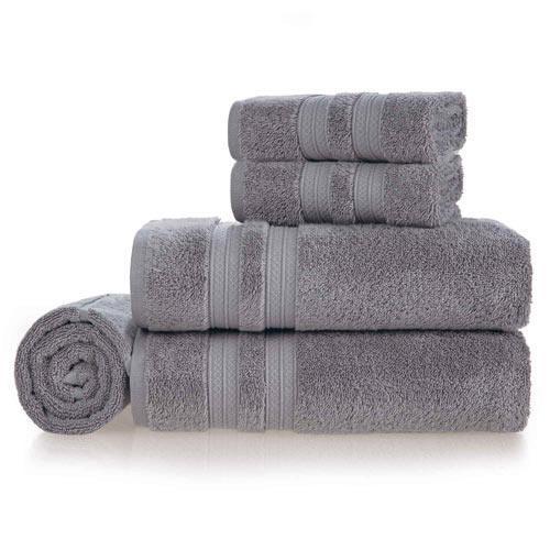 Jogo de Toalhas de Banho Gigante com 05 Peças Unika Cinza Urbano - Karsten - 1