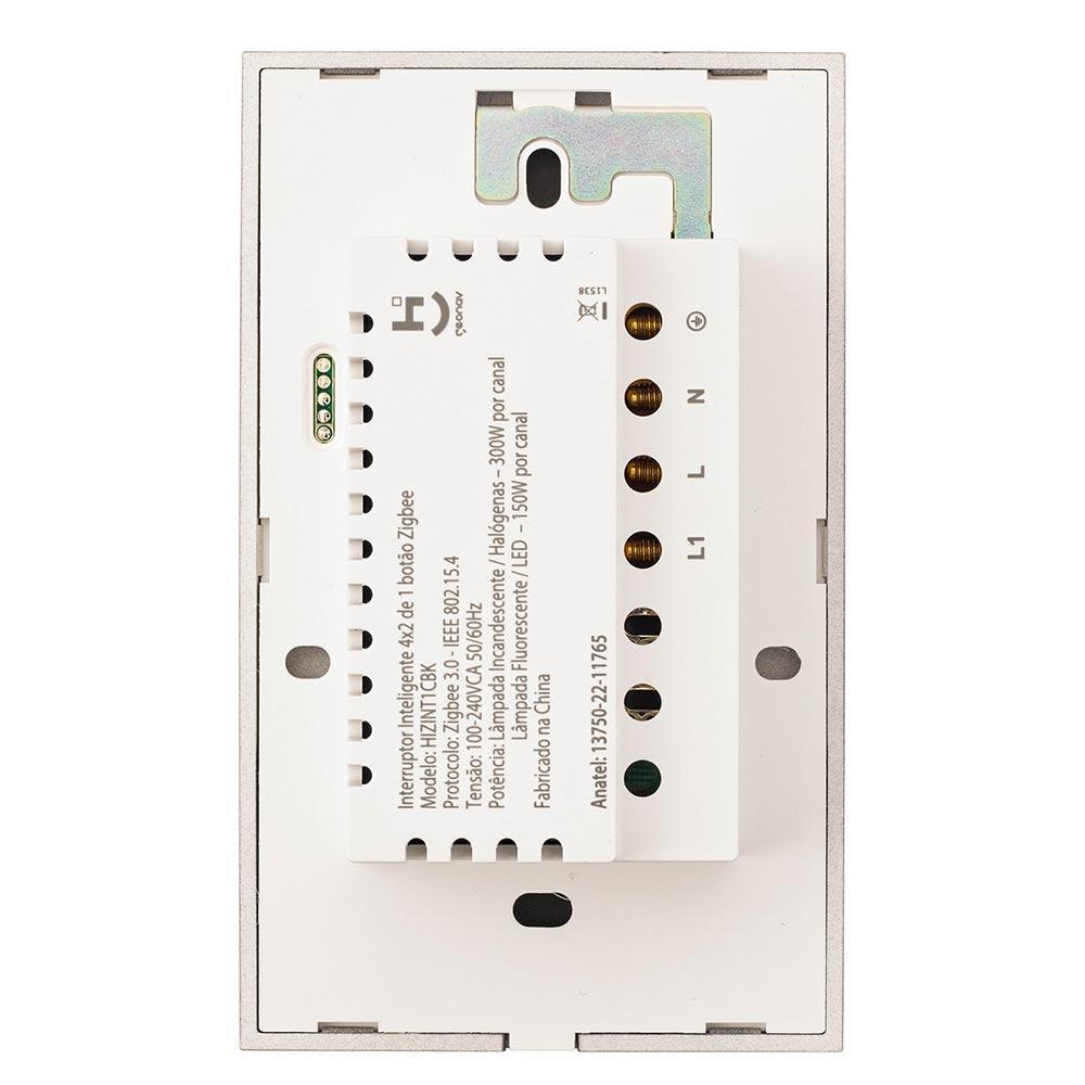 Interruptor Inteligente 1 Tecla Conexão Zigbee Compatível com Assistente de voz, IOS e Android Preto - Geonav - 8