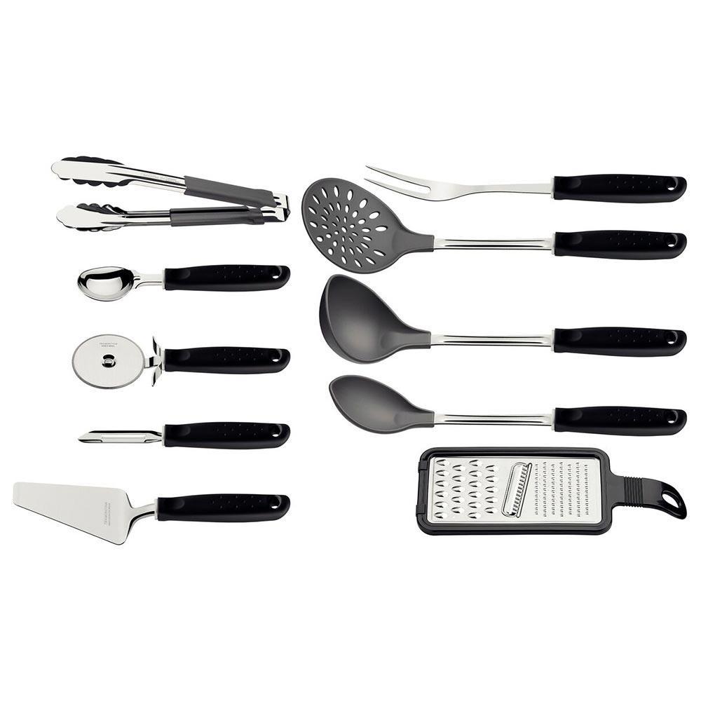 Jogo de Utensílios 10 Peças Utilitá em Aço Inox e Poliporpileno - Tramontina - 1