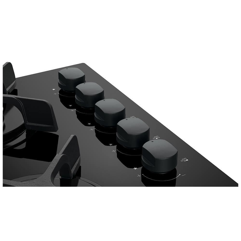 Cooktop a Gás Brastemp Eclipse Collection em Vidro com 05 Bocas, Painel Mecânico Black Inox - BDD86AP - 2