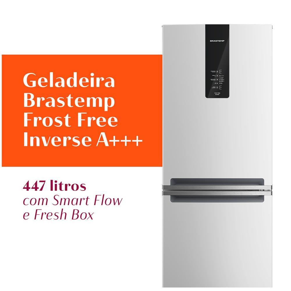 Refrigerador Brastemp Inverse Frost Free A+++ 447 Litros Branco com Smart Flow e Fresh Box - BRE57FB - 1