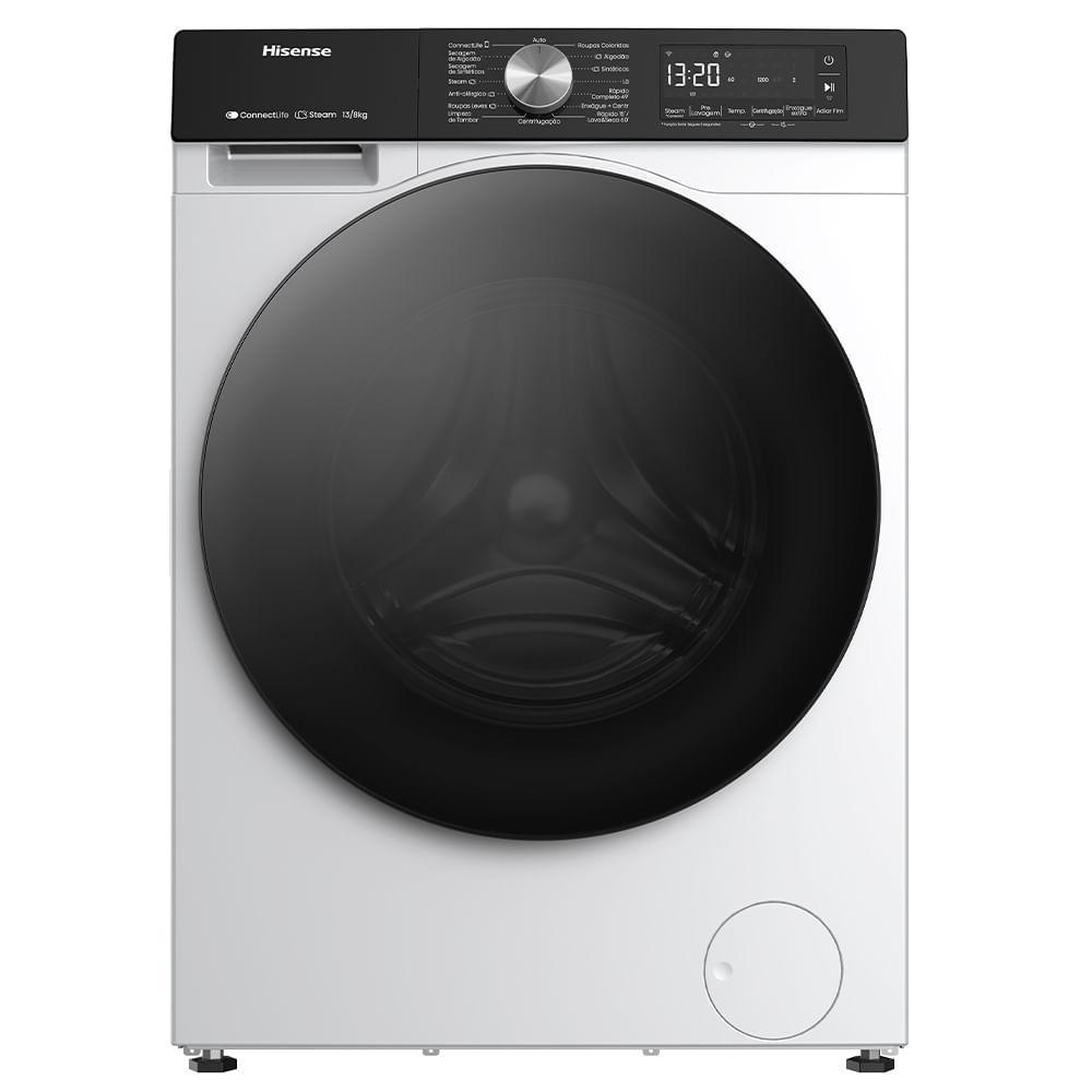 Lava e Seca 13Kg Hisense Branca com 13 Programas de Lavagem, Steam, Wi-Fi - WD3S13 - 1