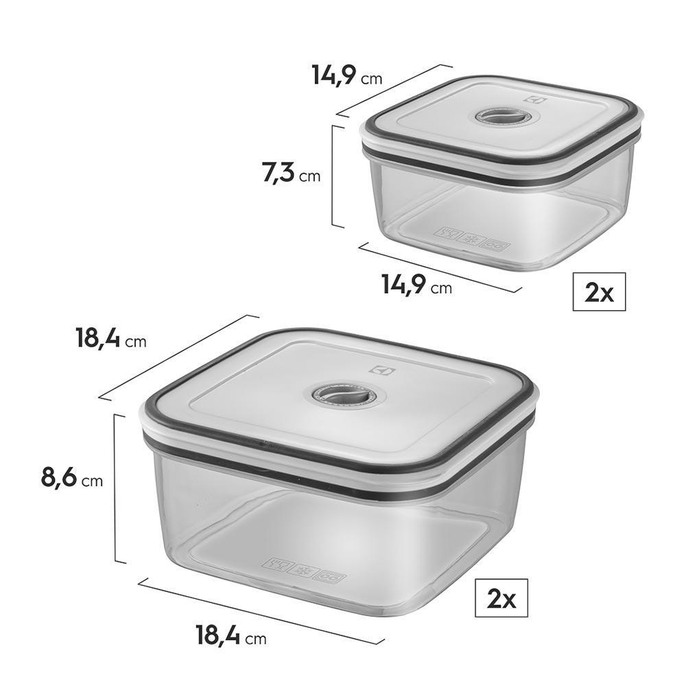 Jogo de Potes Herméticos Transparente em Polipropileno com 12 Peças - Electrolux - 5