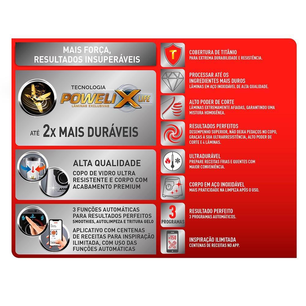 Liquidificador Arno Ultraforce com 12 Velocidades e Jarra com 2,0 Litros - LN93 - 7