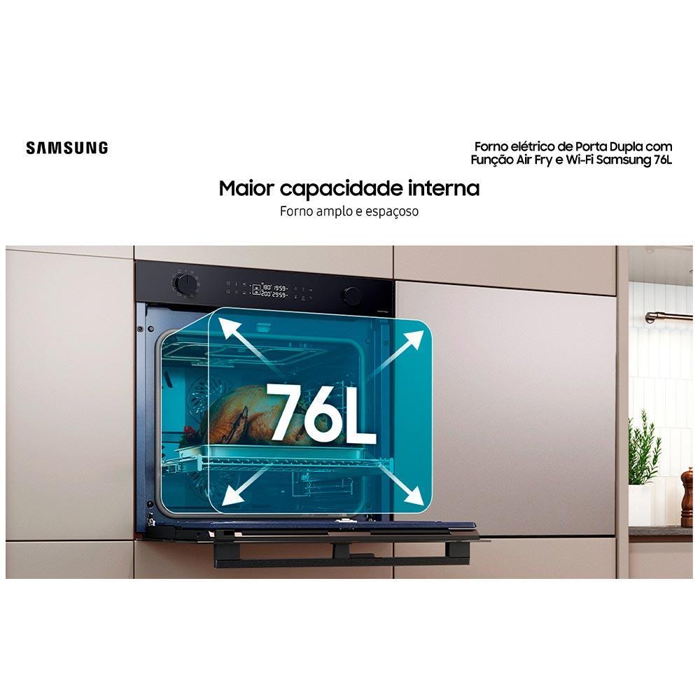 Forno Elétrico de Embutir Samsung com 76 Litros, Grill, Função Airfryer e Wi-Fi Preto - NV7B4545SAK - 7