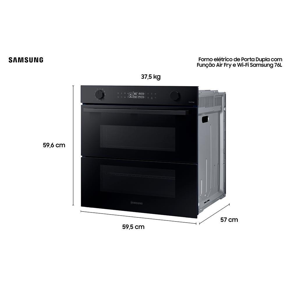 Forno Elétrico de Embutir Samsung com 76 Litros, Grill, Função Airfryer e Wi-Fi Preto - NV7B4545SAK - 9
