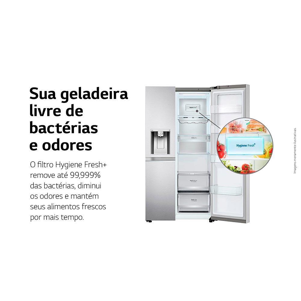 Refrigerador Side By Side LG de 03 Portas Frost Free com 598 Litros InstaView Aço Escovado - GC-X257CSH - 8