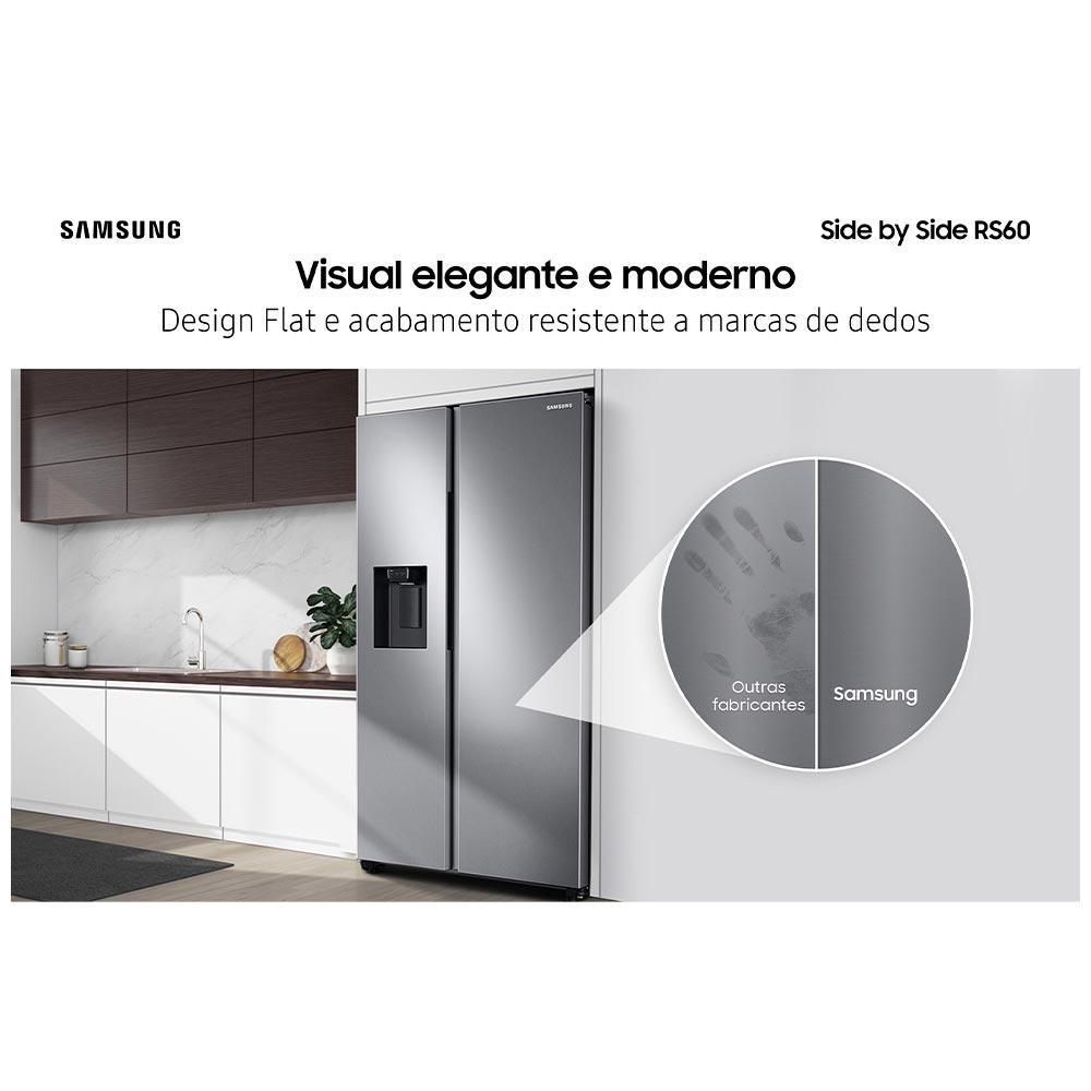 Refrigerador RS60 Samsung Side by Side Inverter 602 Litros com All Around CoolingT e SpaceMaxT Inox Look - RS60T520 - 4