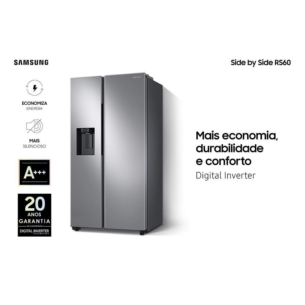 Refrigerador RS60 Samsung Side by Side Inverter 602 Litros com All Around CoolingT e SpaceMaxT Inox Look - RS60T520 - 5