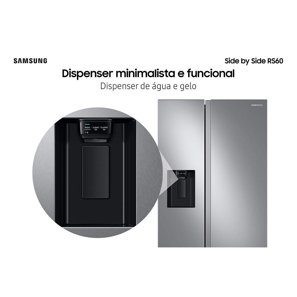 Refrigerador RS60 Samsung Side by Side Inverter 602 Litros com All Around CoolingT e SpaceMaxT Inox Look - RS60T520 - 6